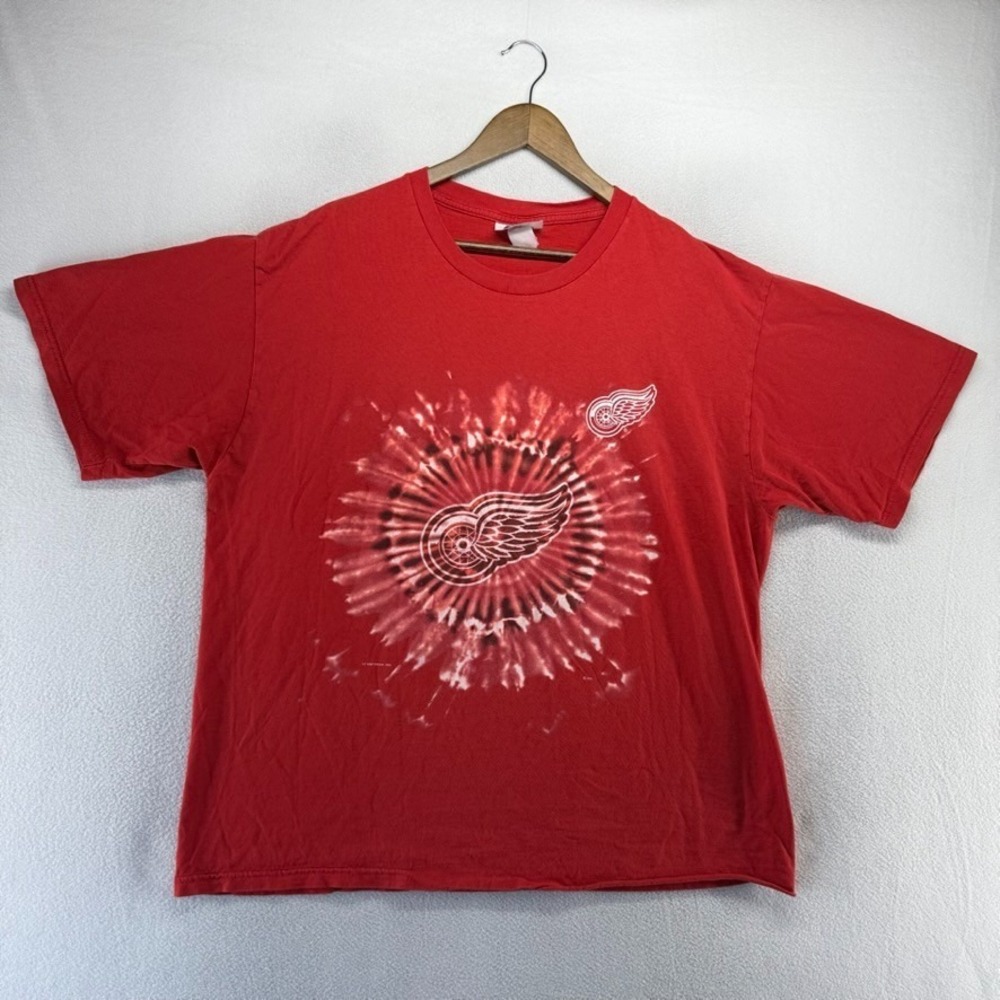 Vintage Detroit Red Wings Shirt men's XL Graphic Hockey Tie Dye CSA Faded y2k